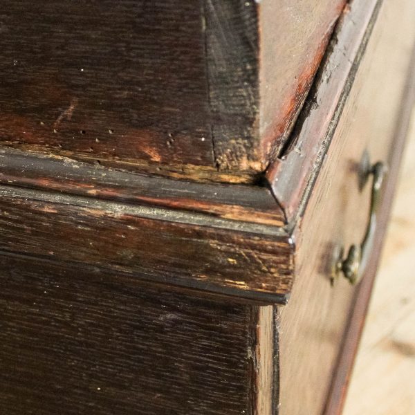 M-6662 Antique 18th Century Oak Coffer on Stand (5)