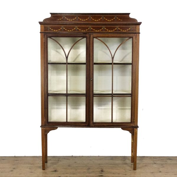 M-6671 Antique Edwardian Mahogany Glass Cabinet (4)