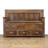 M-6682 Rustic Pine Settle Bench with Drawers (3)
