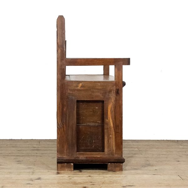M-6682 Rustic Pine Settle Bench with Drawers (8)