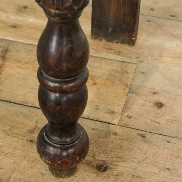 M-6692 Antique Victorian Carved Oak Hall Bench (1)
