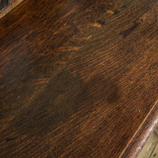 M-6692 Antique Victorian Carved Oak Hall Bench (10)