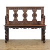 M-6692 Antique Victorian Carved Oak Hall Bench (3)