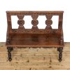 M-6692 Antique Victorian Carved Oak Hall Bench (4)