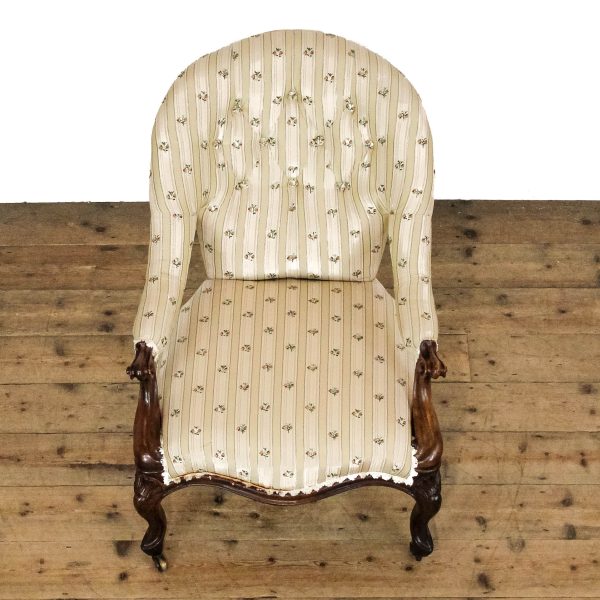 M-6712 Antique Victorian Upholstered Armchair (1)