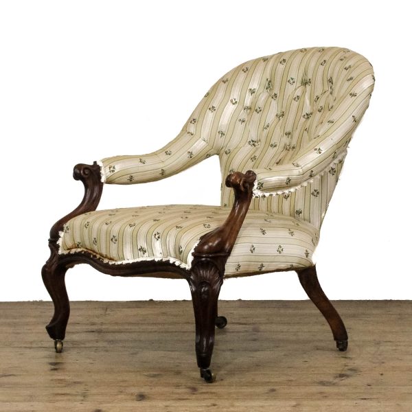 M-6712 Antique Victorian Upholstered Armchair (3)