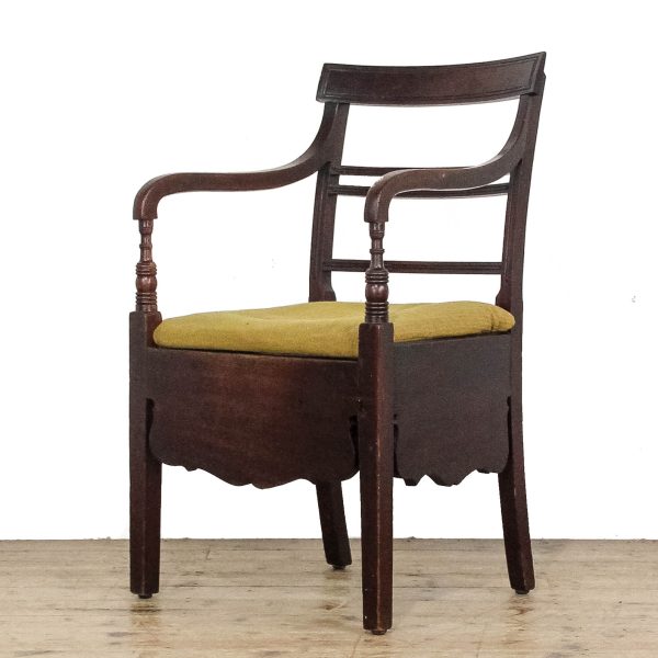 M-5411 Antique Georgian Mahogany Commode Chair (3)