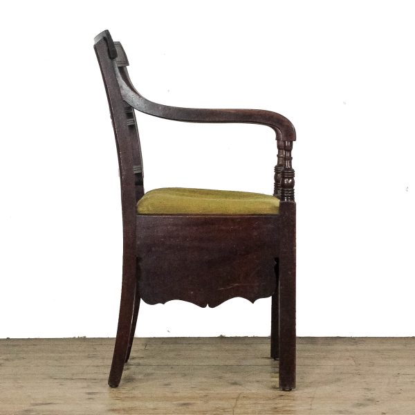 M-5411 Antique Georgian Mahogany Commode Chair (8)