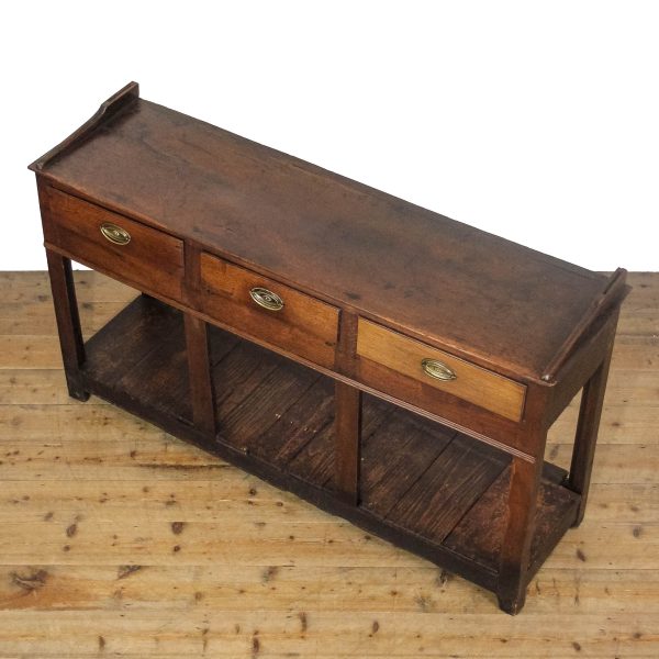 M-6654A Antique South Wales Oak Dresser Base (4)