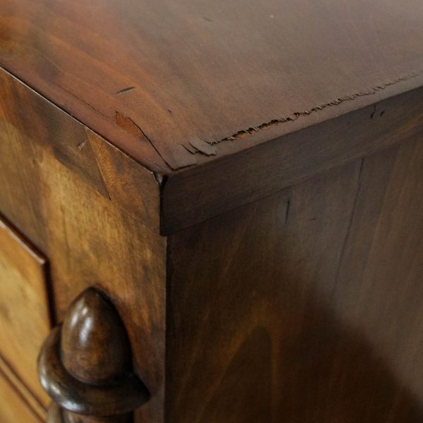 M-6698 Antique Victorian Mahogany Bow Front Chest of Drawers (10)