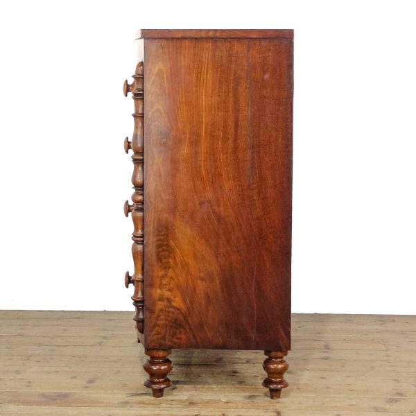 M-6698 Antique Victorian Mahogany Bow Front Chest of Drawers (5)