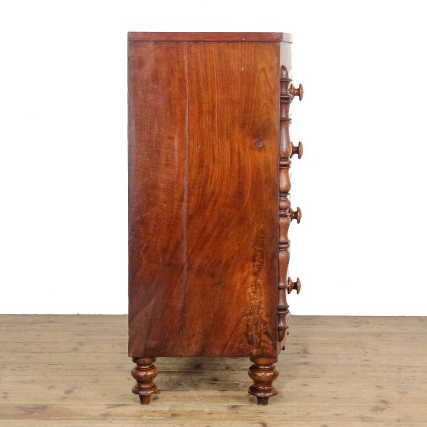 M-6698 Antique Victorian Mahogany Bow Front Chest of Drawers (7)