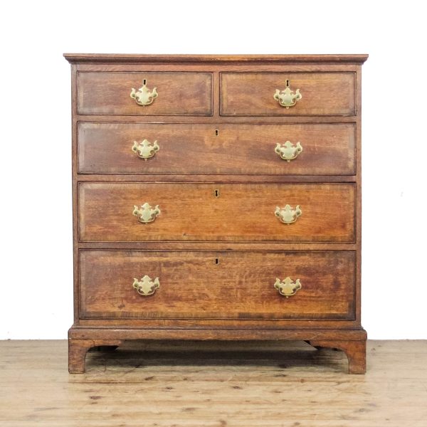 M-6700 Antique 19th Century Oak Chest of Drawers (2)