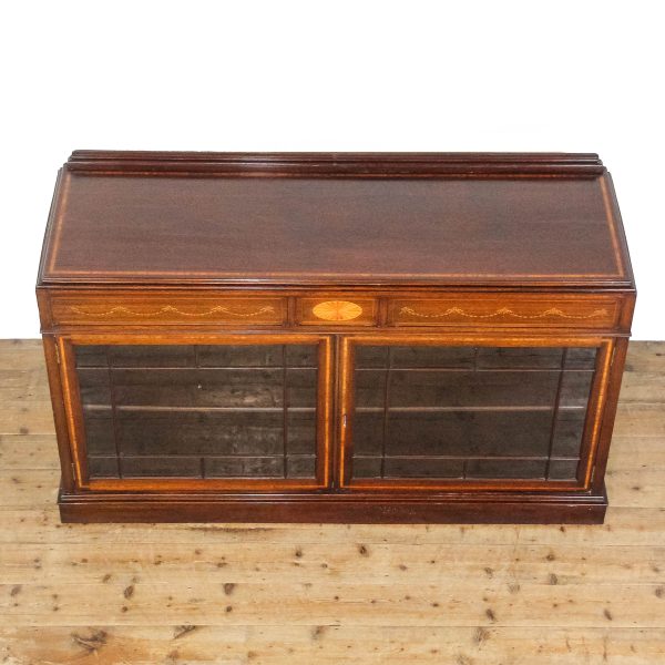 M-6716 Antique Edwardian Mahogany Glazed Side Cabinet (3)