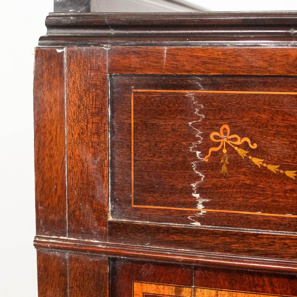 M-6716 Antique Edwardian Mahogany Glazed Side Cabinet (8)
