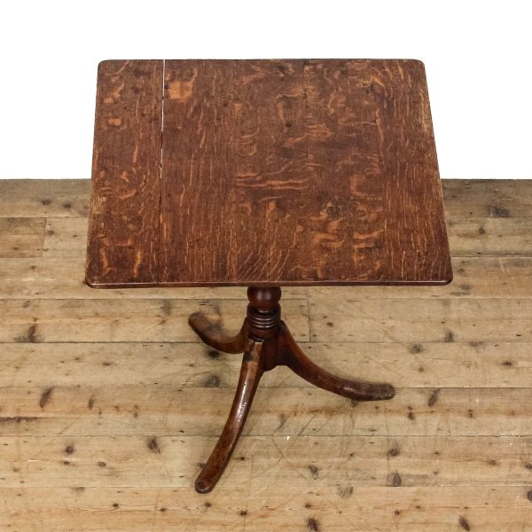 M-6726 19th Century Oak Tripod Table on Pillar Base (3)