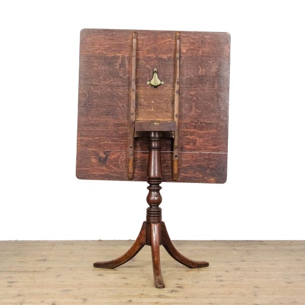M-6726 19th Century Oak Tripod Table on Pillar Base (4)
