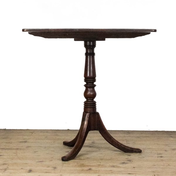 M-6726 19th Century Oak Tripod Table on Pillar Base (8)