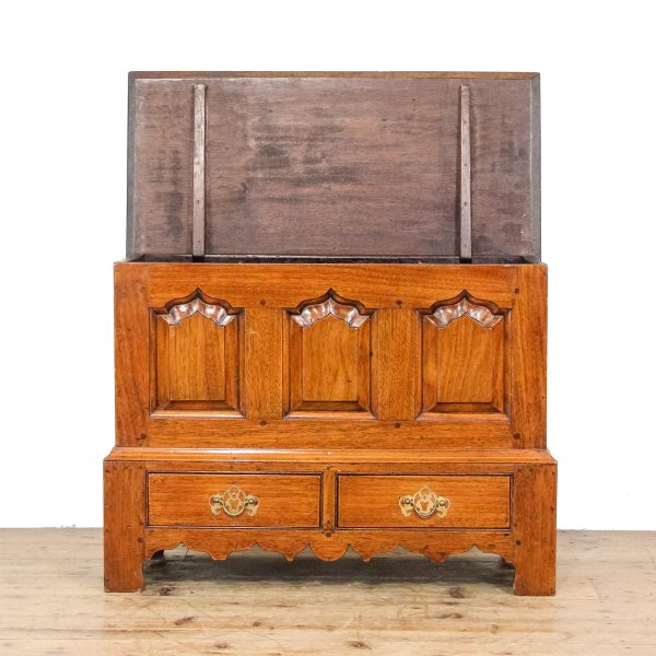 M-6751 Antique 18th Century Style Oak Coffer Bach (8)