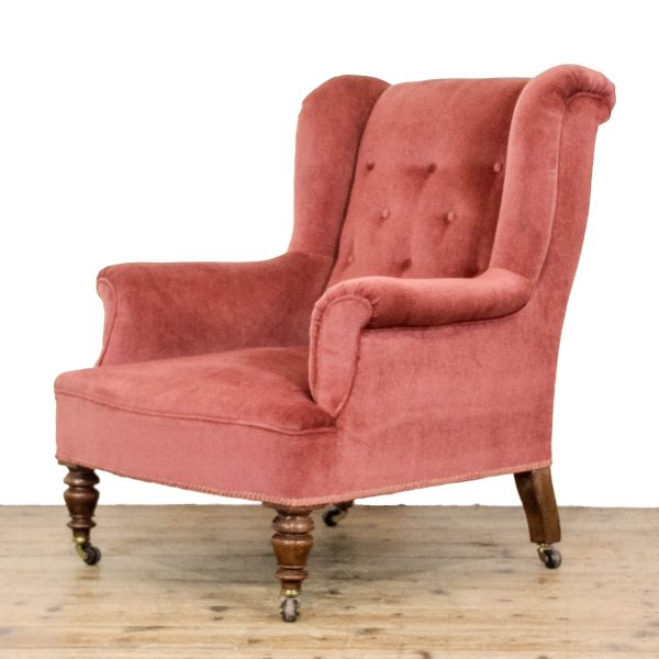 M-6760 Antique Upholstered Wingback Chair (3)