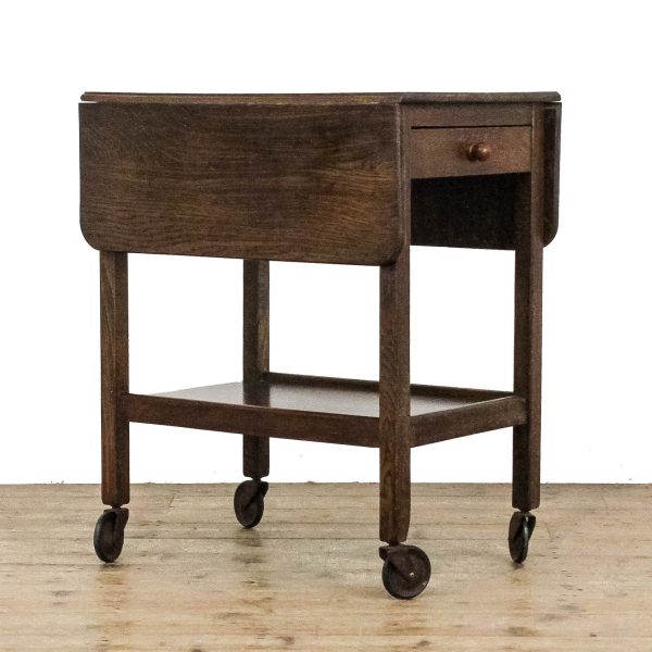M-6778 - Vintage Oak Drinks Trolley (8)