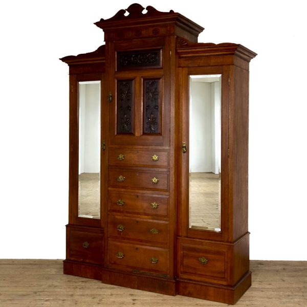 M-6702 Antique Large Mahogany Wardrobe 10