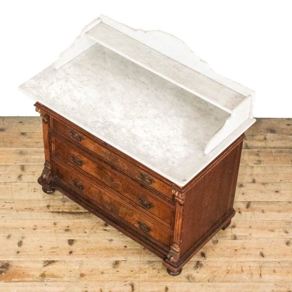 M-6663 Antique Marble Top Continental Chest of Drawers 13
