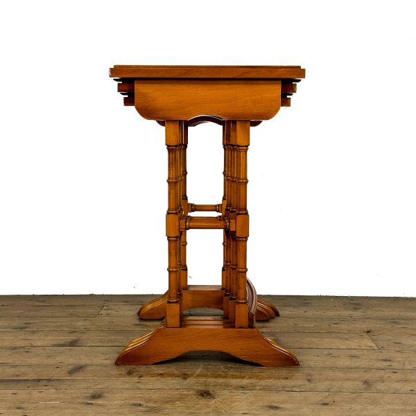 M-6796 Vintage Nest of Yew Wood Side Tables 3
