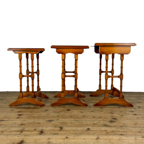 M-6796 Vintage Nest of Yew Wood Side Tables 4