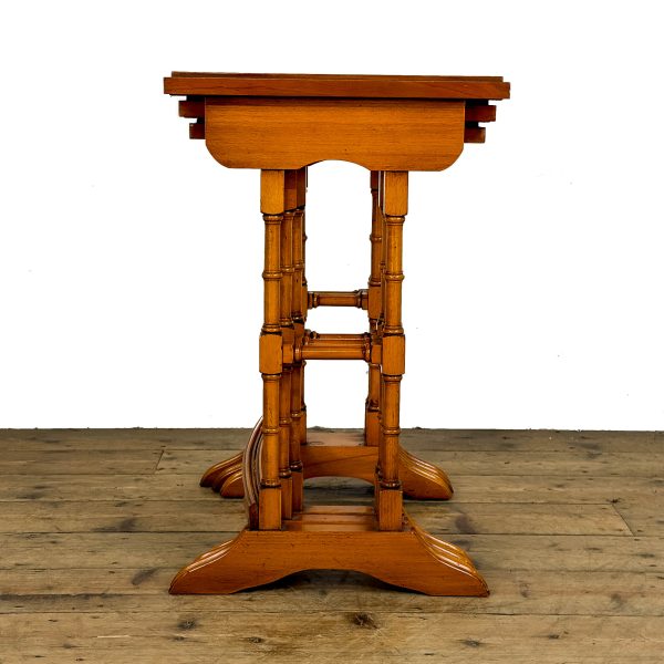M-6796 Vintage Nest of Yew Wood Side Tables 6