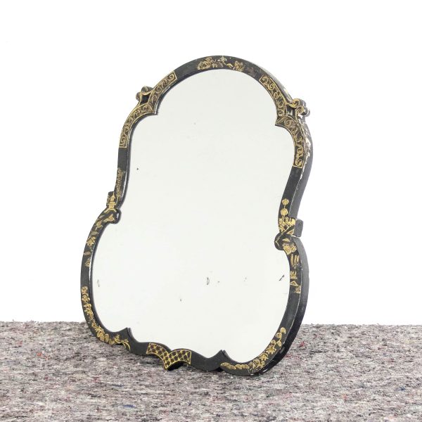 M-6490 Antique Ebonised Chinoiserie Dressing Table Mirror 1