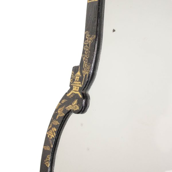 M-6490 Antique Ebonised Chinoiserie Dressing Table Mirror 5
