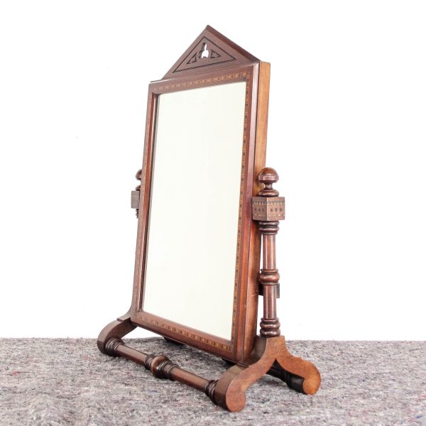 M-6470 Antique Victorian Gothic Mahogany Swing Mirror