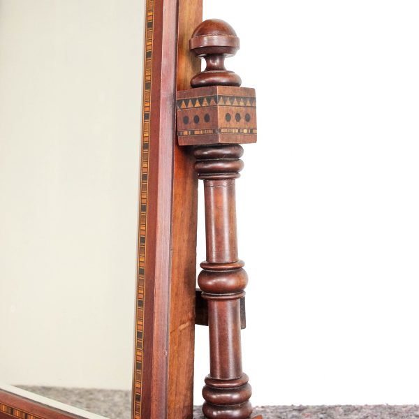 M-6470 Antique Victorian Gothic Mahogany Swing Mirror 3