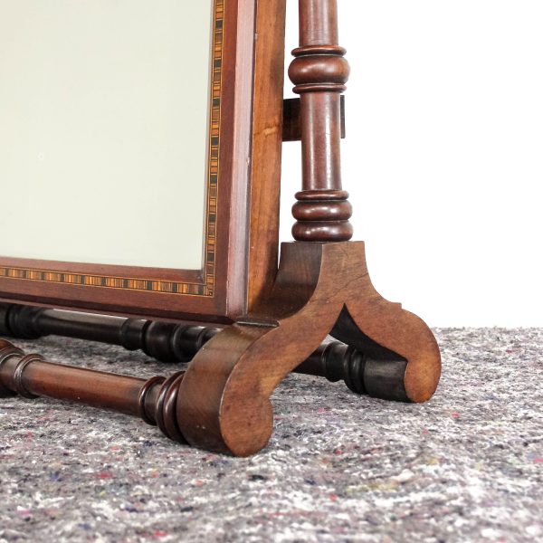 M-6470 Antique Victorian Gothic Mahogany Swing Mirror 4