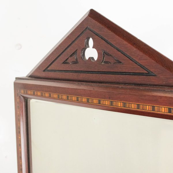 M-6470 Antique Victorian Gothic Mahogany Swing Mirror 5