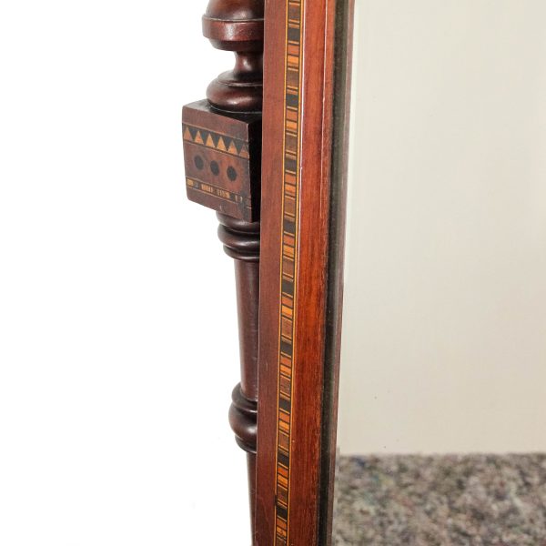 M-6470 Antique Victorian Gothic Mahogany Swing Mirror 7
