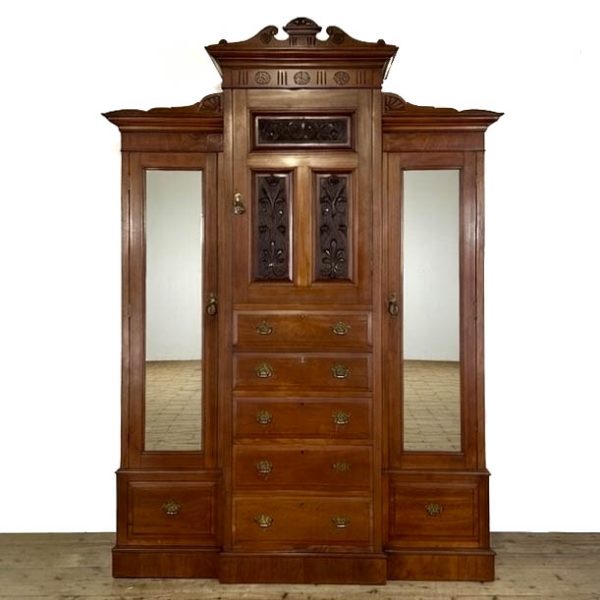M-6702 Antique Large Mahogany Wardrobe 1