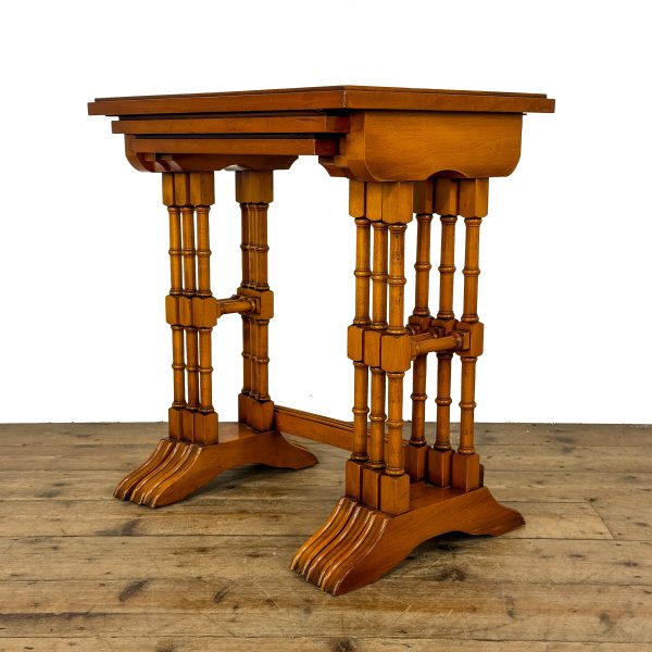 M-6796 Vintage Nest of Yew Wood Side Tables 8