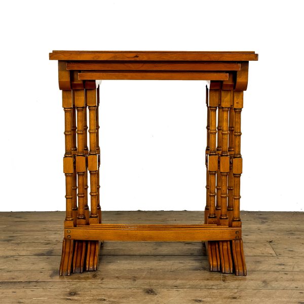 M-6796 Vintage Nest of Yew Wood Side Tables 10