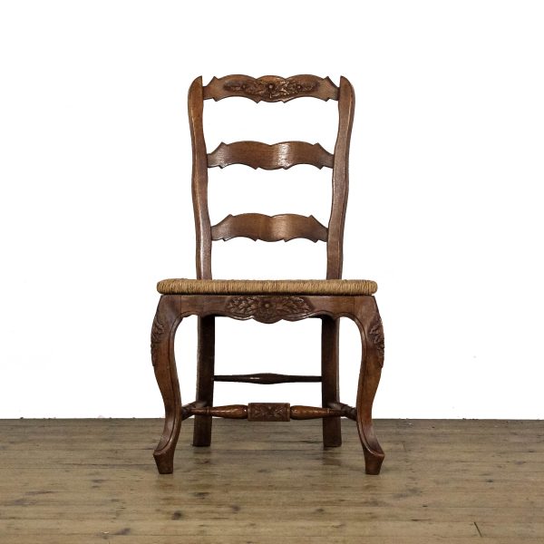M-6585 Set of Six Oak Kitchen Chairs with Rush Seats (10)