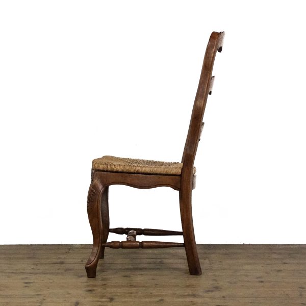 M-6585 Set of Six Oak Kitchen Chairs with Rush Seats (11)