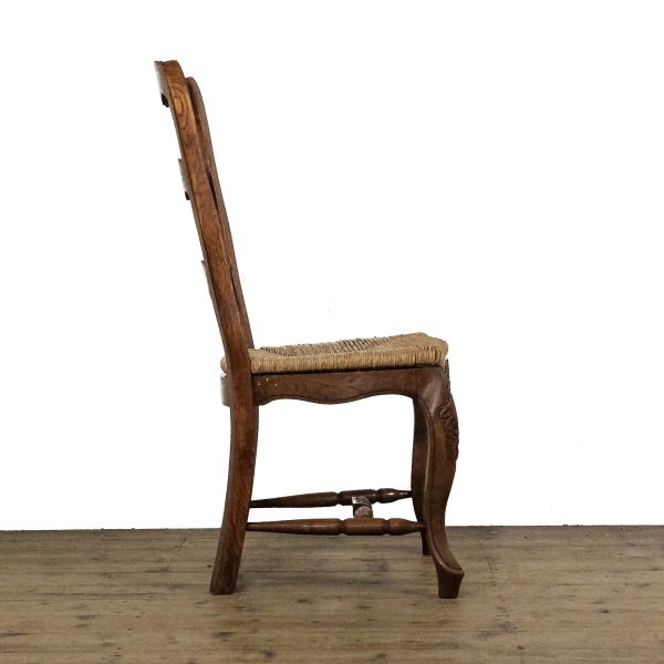 M-6585 Set of Six Oak Kitchen Chairs with Rush Seats (12)