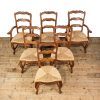 M-6585 Set of Six Oak Kitchen Chairs with Rush Seats (3)