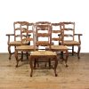 M-6585 Set of Six Oak Kitchen Chairs with Rush Seats (4)
