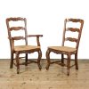 M-6585 Set of Six Oak Kitchen Chairs with Rush Seats (5)