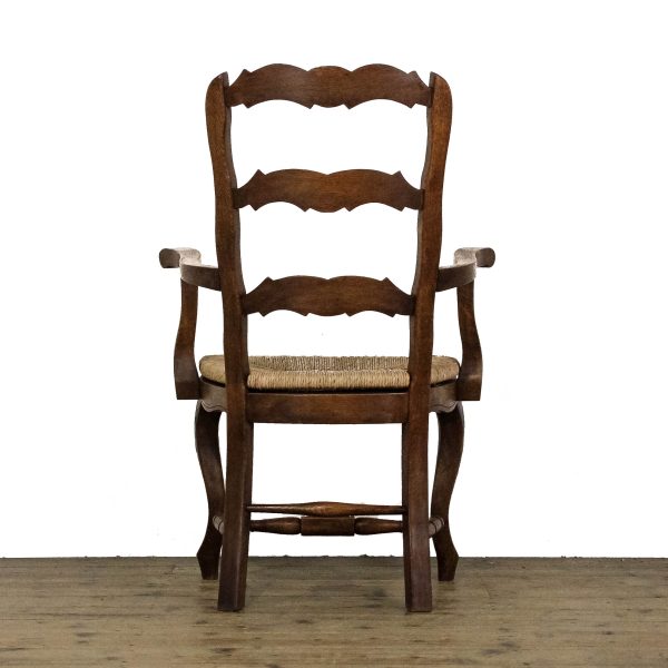 M-6585 Set of Six Oak Kitchen Chairs with Rush Seats (8)