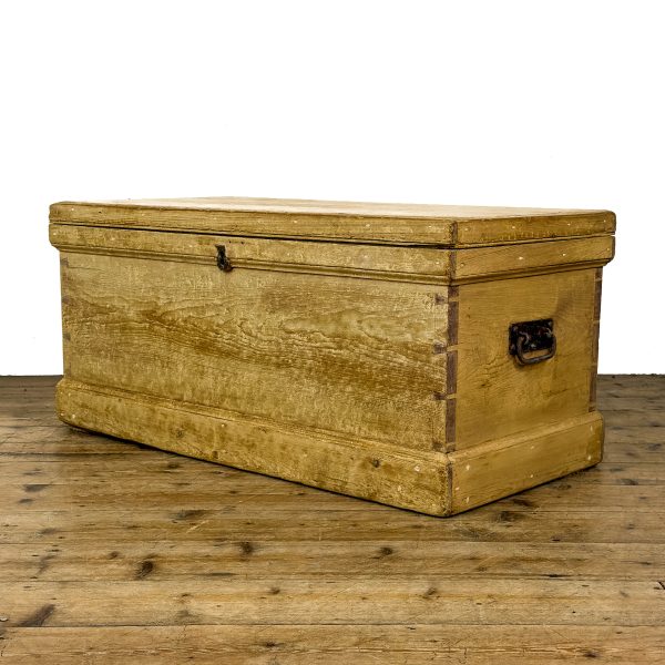 M-6627 Antique Pine Trunk Blanket Box (3)