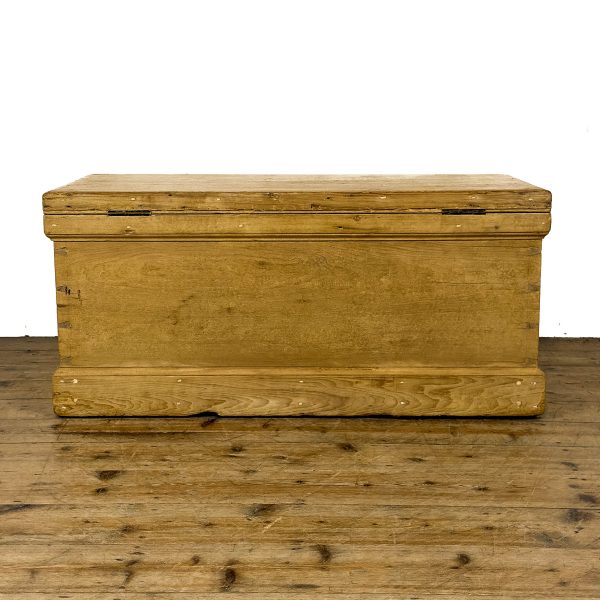 M-6627 Antique Pine Trunk Blanket Box (8)