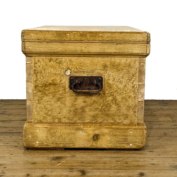 M-6627 Antique Pine Trunk Blanket Box (9)
